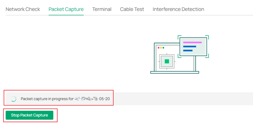 Capture packet by using Wireshark.