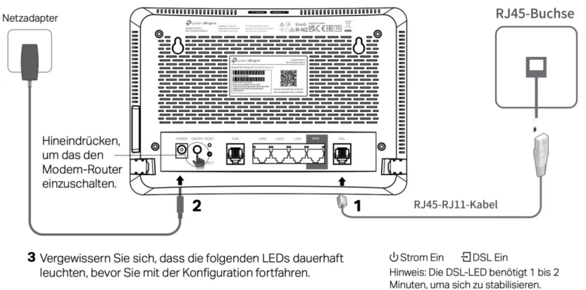 Zeigen Sie die DSL-Verbindung des VX231v an.