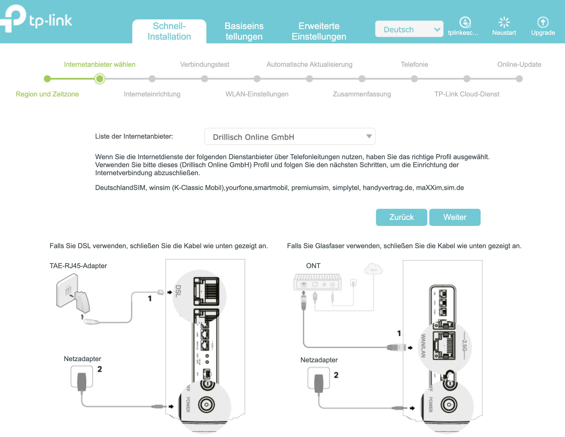 ISP-Liste für VX800v