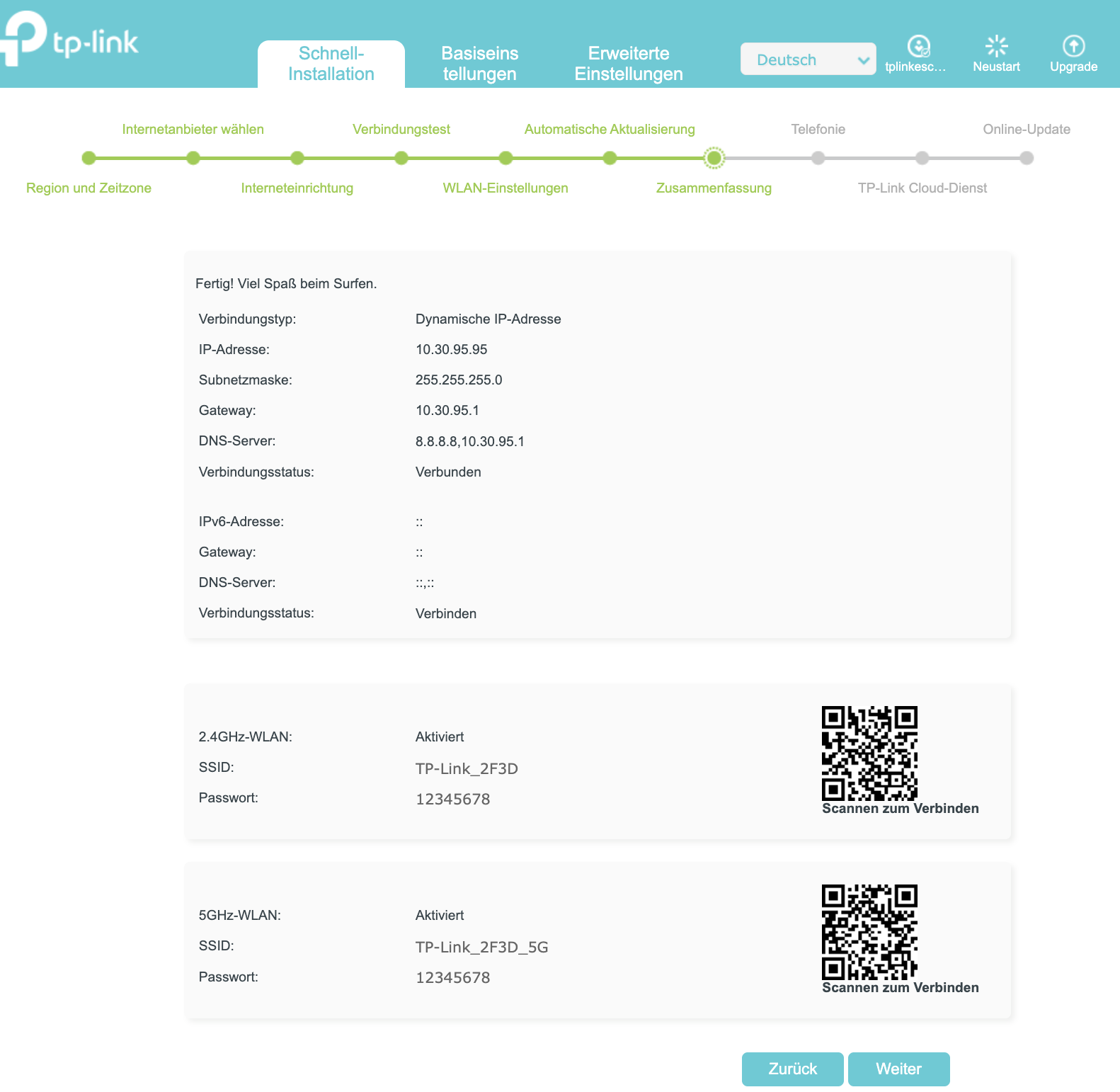Internet-Übersichtsseite.