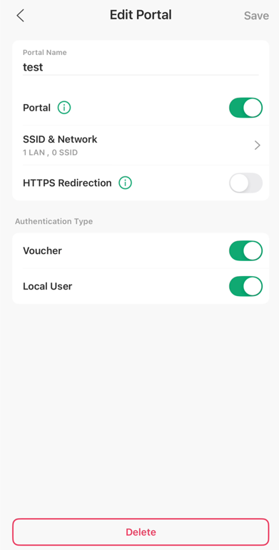 Show the portal configuration page.