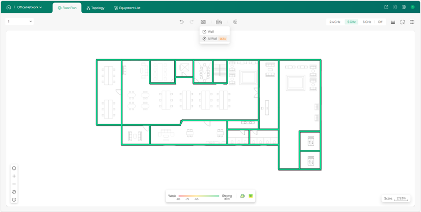 Screenshot of Omada Design Draw Walls.