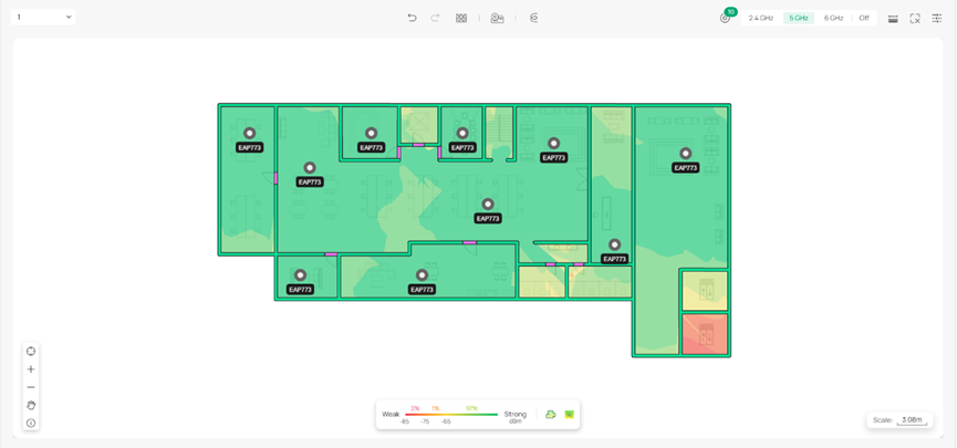 Screenshot of Omada Design Hub Heat Map.