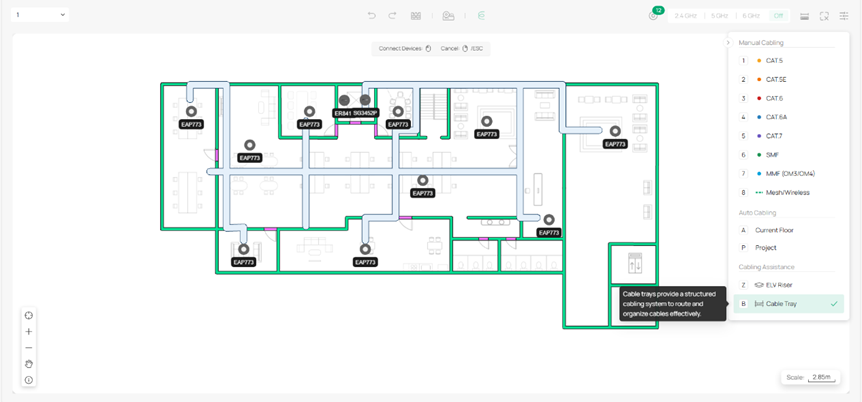 Screenshot of Omada Design Deploy Cables.