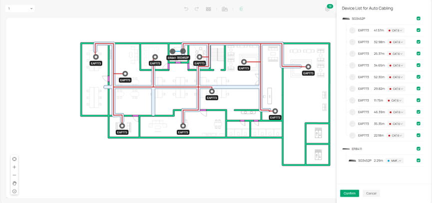 Screenshot of Omada Design Place devices.