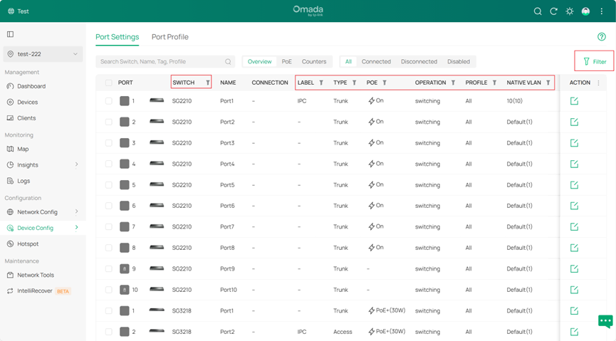Advanced filtering function.