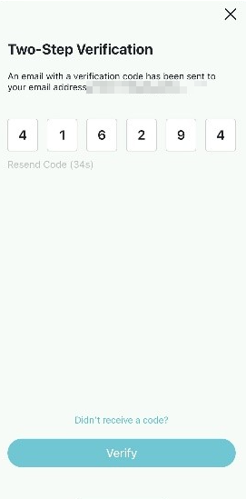 Enter verification code.