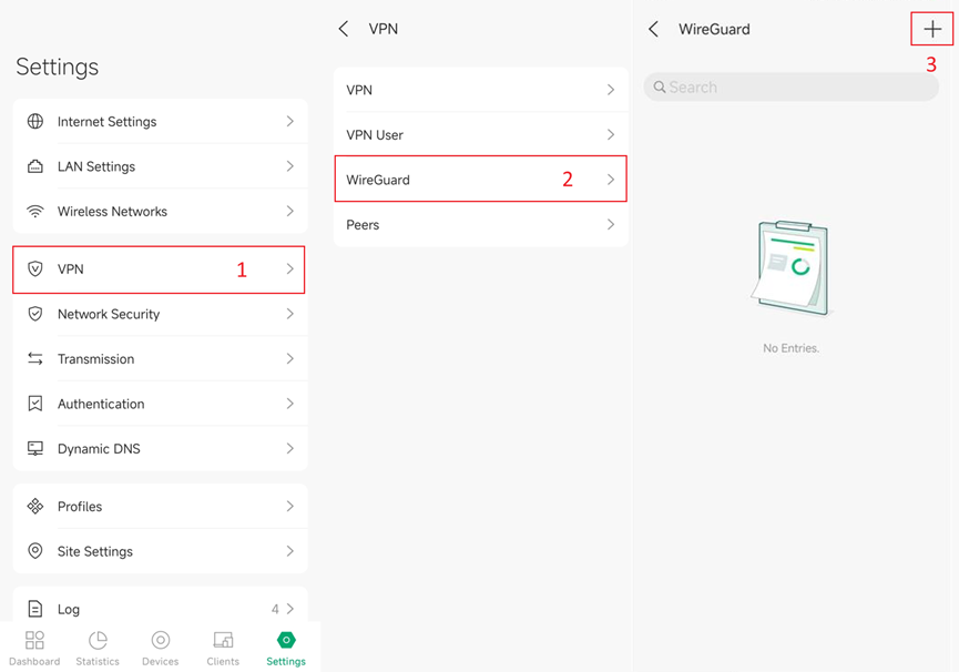 Where to configure WireGuard on Omada APP.