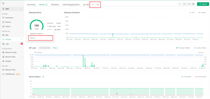 Reports page in Insight.