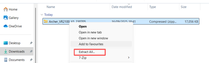 Click "Extract all".