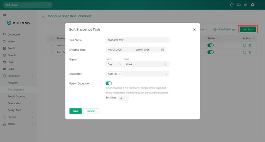 Shows prompt to “Edit Snapshot Tasks” with multiple options to configure from Step 6.