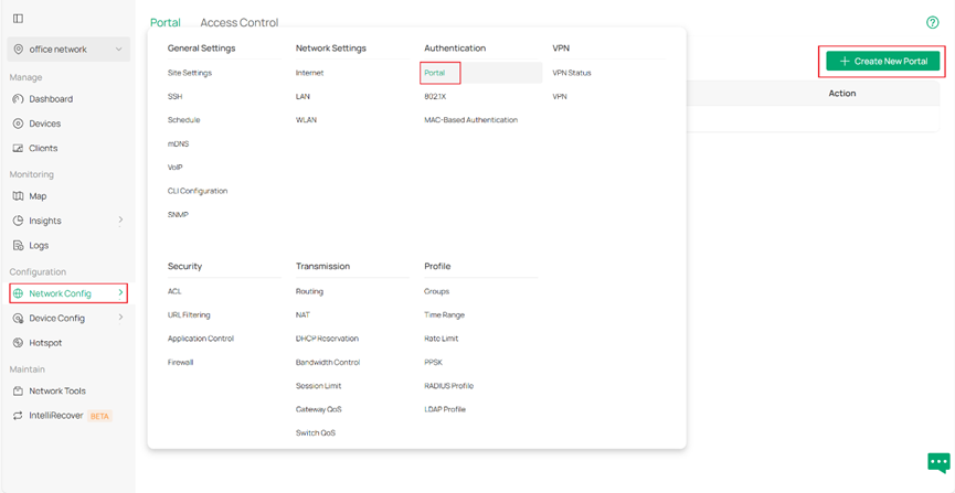 Creating new portal.