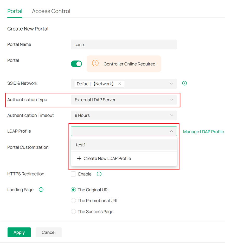 Binding the pre-config LDAP profile with your portal.