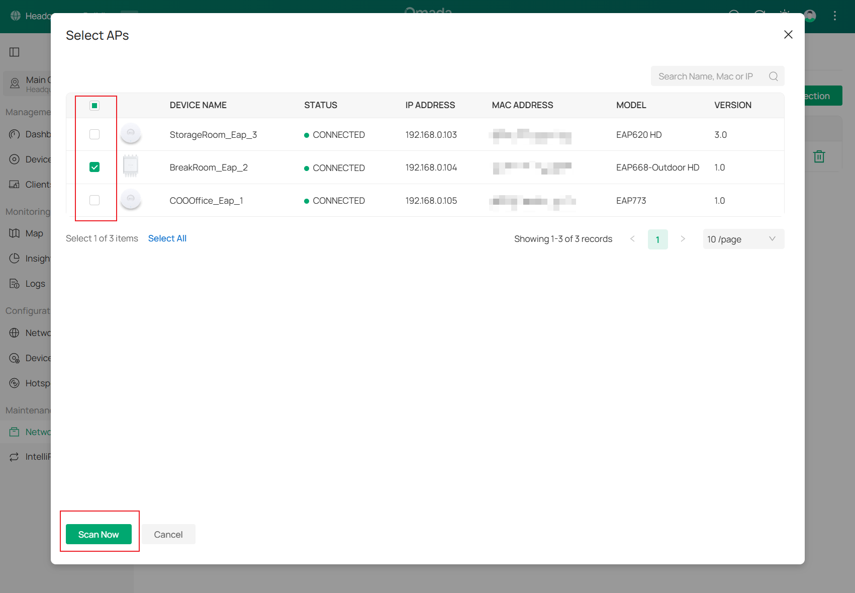 Show Select AP page.