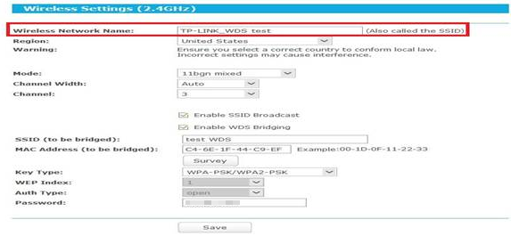 Set wirelss network name.