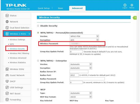 Set 2.4G Wi-Fi password.