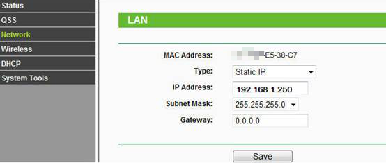 Network-LAN page.