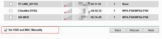 select Set SSID and MAC Manually.