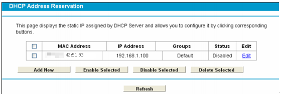 Edit DHCP Address Reservation.