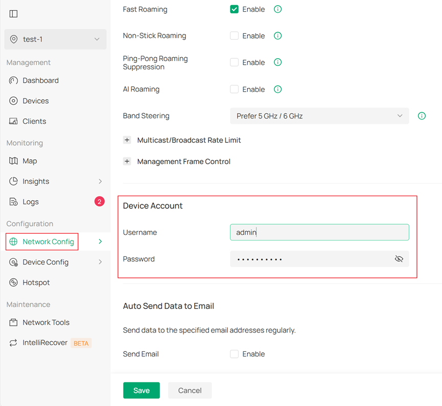 Check the Device Account settings for this site.