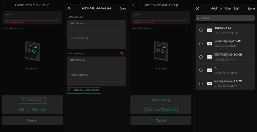 Add a new MAC Group entry.
