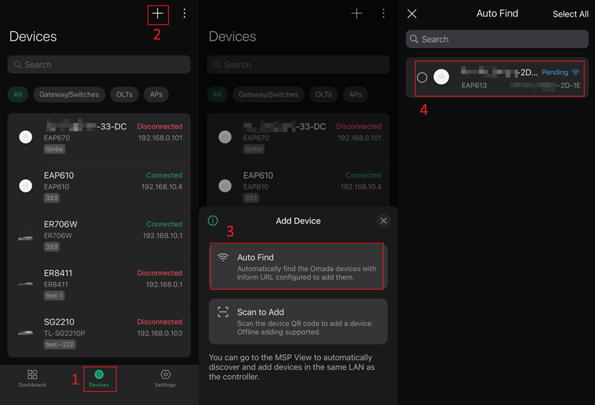 Add APs waiting to form a mesh in the customer view.