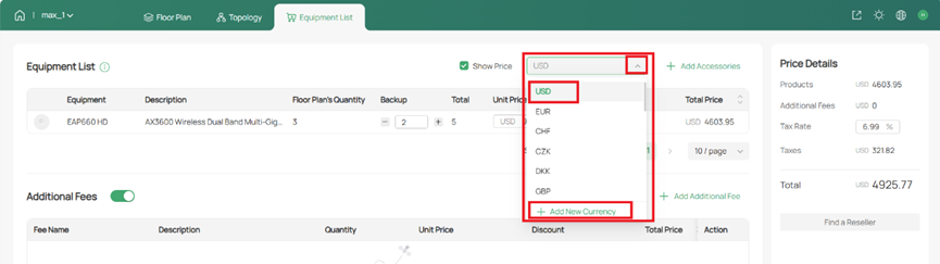 Select the correct currency.