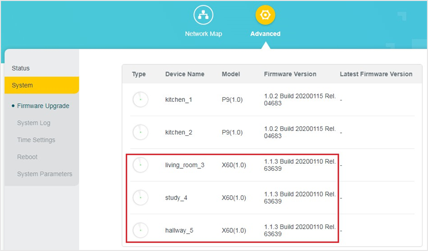 Verify the current firmware version.