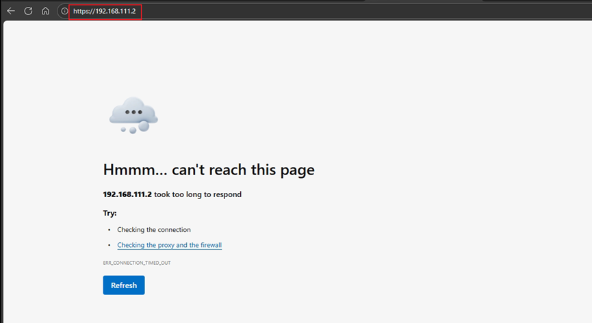 The error displayed when a blocked device tries to access the IPC.