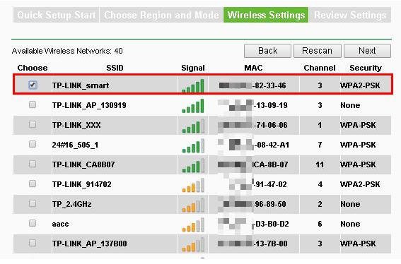 Wireless networks list.