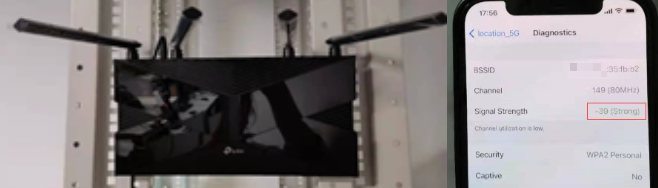 Signal strength on phone when antennas are completely horizontal.