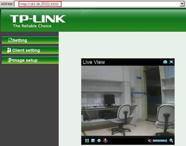 Access camera liveview via router WAN IP+port number.
