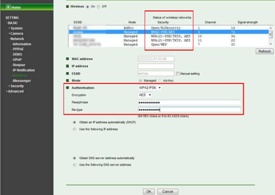Authentication settings page.