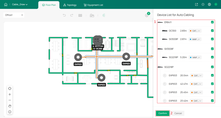 Adjusting the results of Auto Cabling.