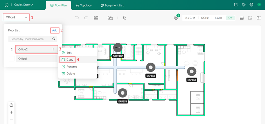 Creating a multi-floor project by adding or copying.