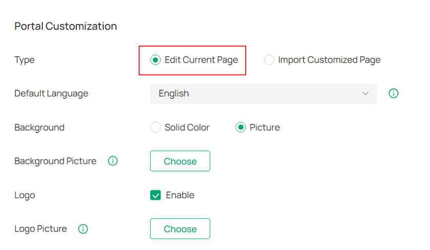 Page example when choose “Edit Current Page”.