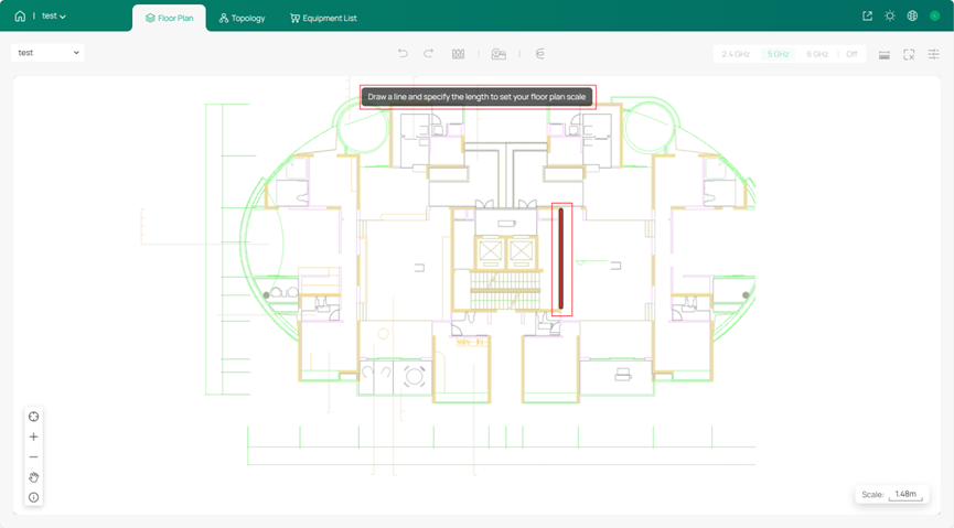 Draw a line to serve as a scale.