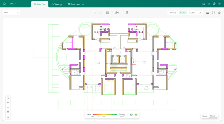 View the wall length.