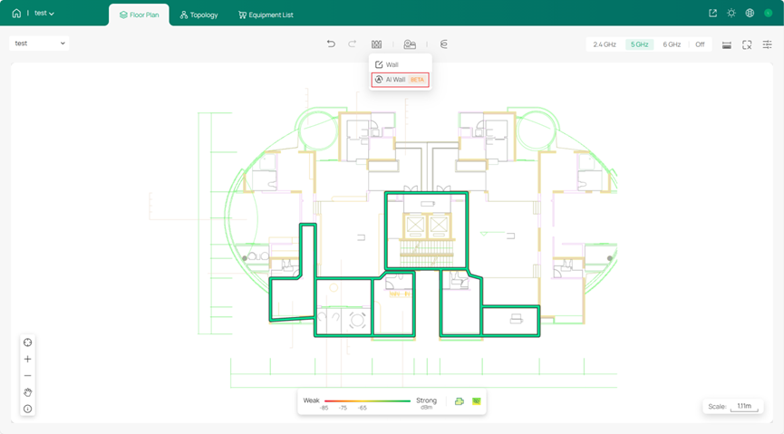 Use AI Wall to draw walls.