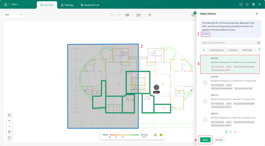 Use the AI Device feature for automatic device placement.