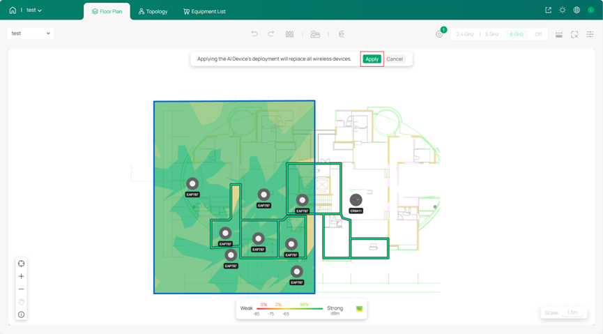 Apply the AI-generated layout results.