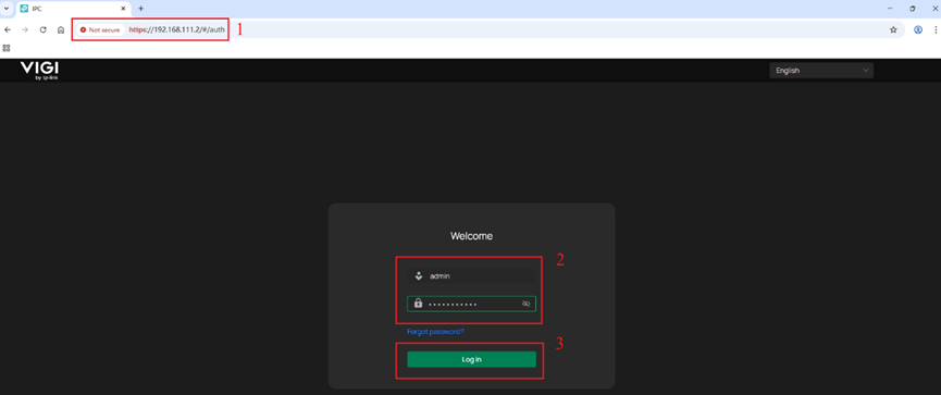 Login IPC’s web interface.