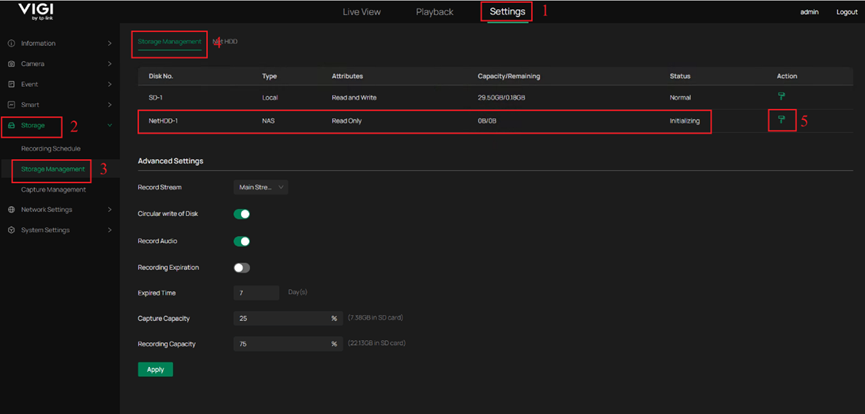 Format newly added NetHDD-1.