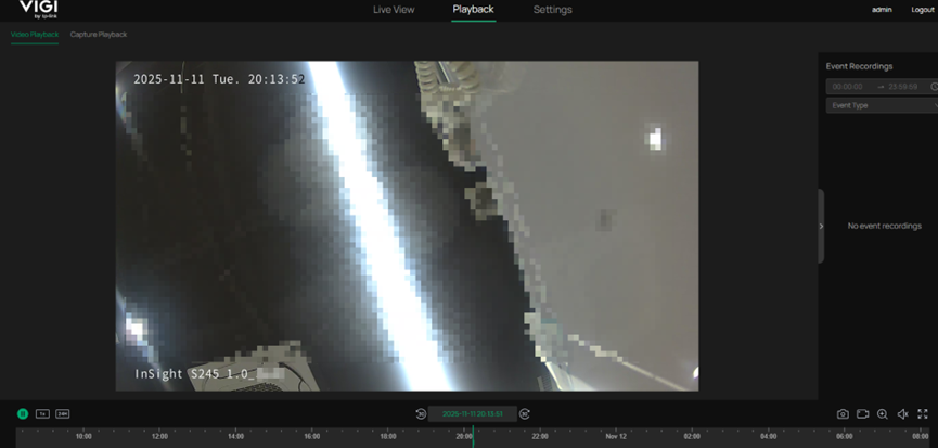 View of the playback of recordings from Net HDD