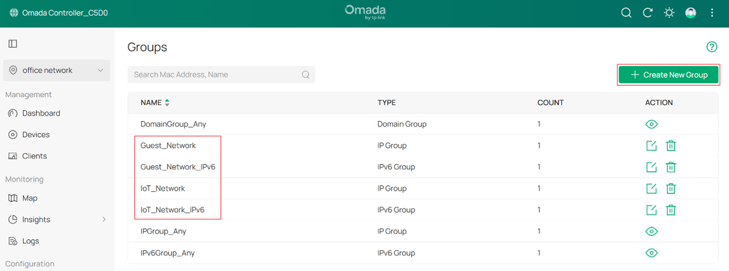 Create Groups of IoT and Guest.