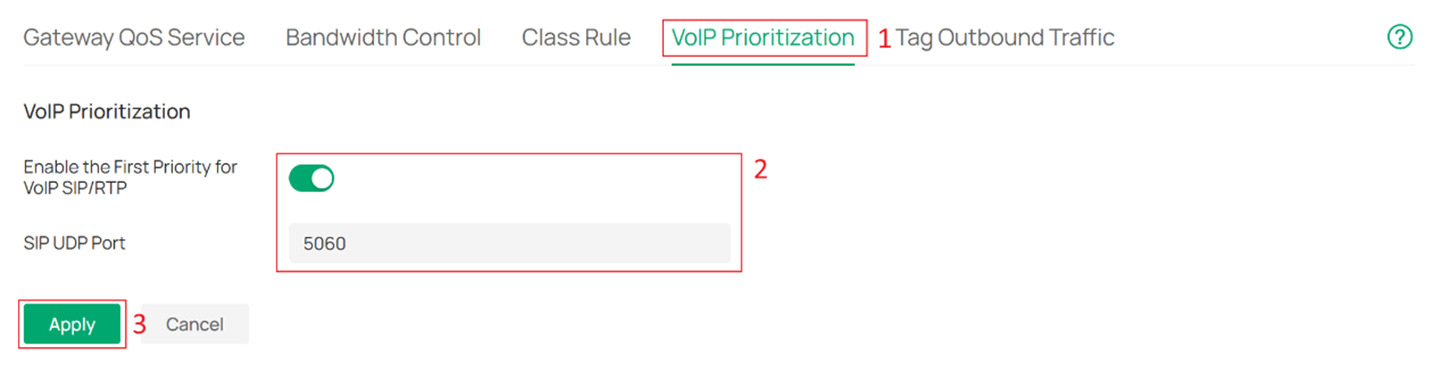 Configure VoIP Prioritization.