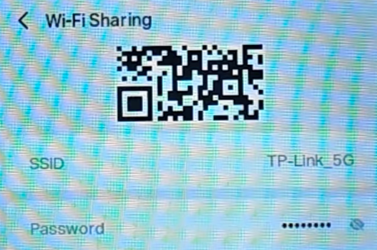 The Wi-Fi sharing setting on the screen of the M8550.