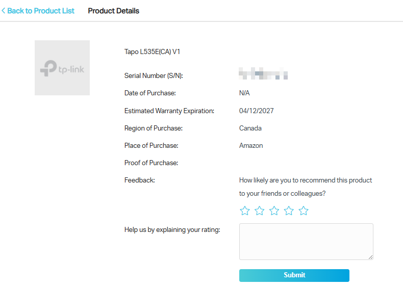 Web screen displays the product details.