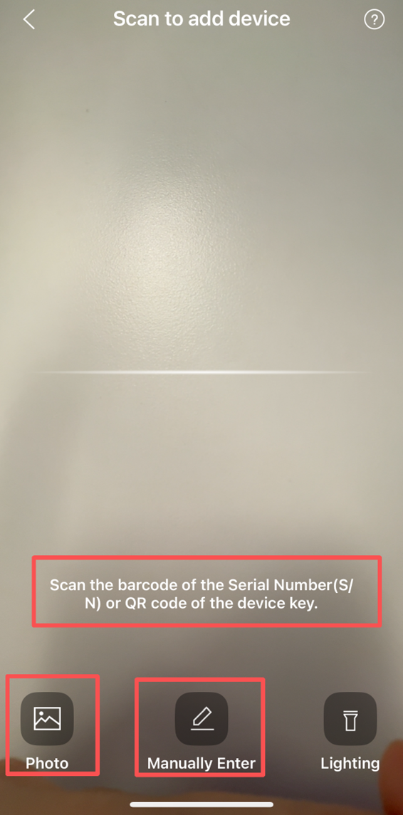 Shows example of scanning the device codes