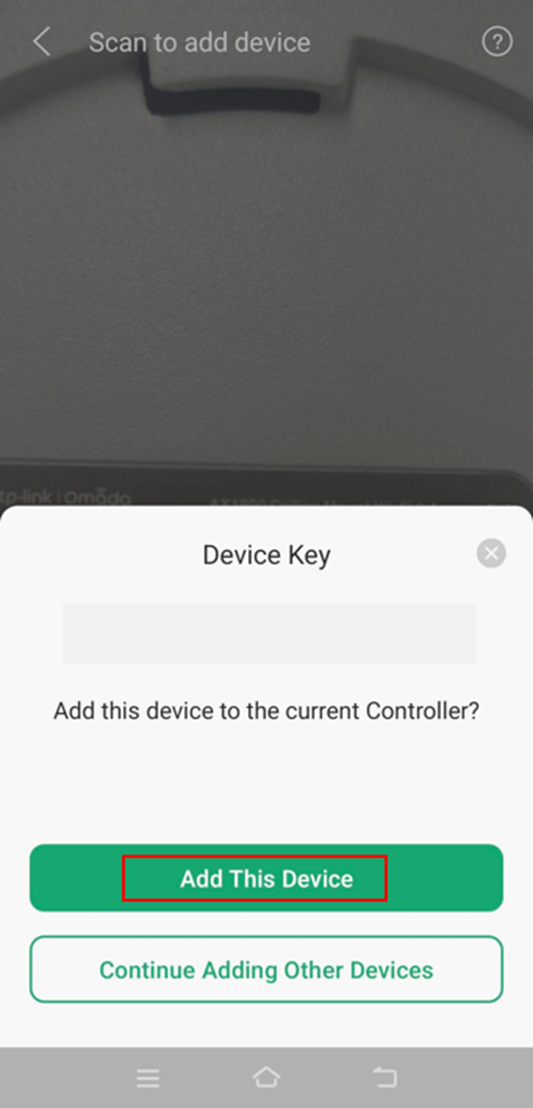 Scan result of a device’s label.